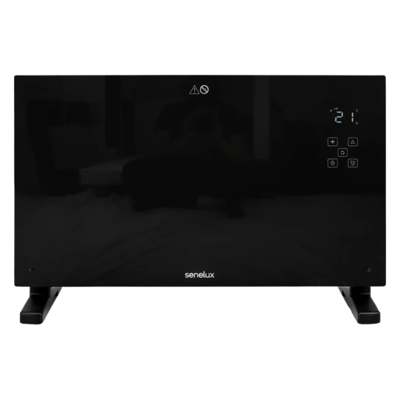 Black Glass Panel Heater with Wifi Controls
