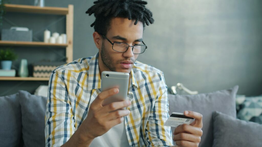 Shopping online with a phone