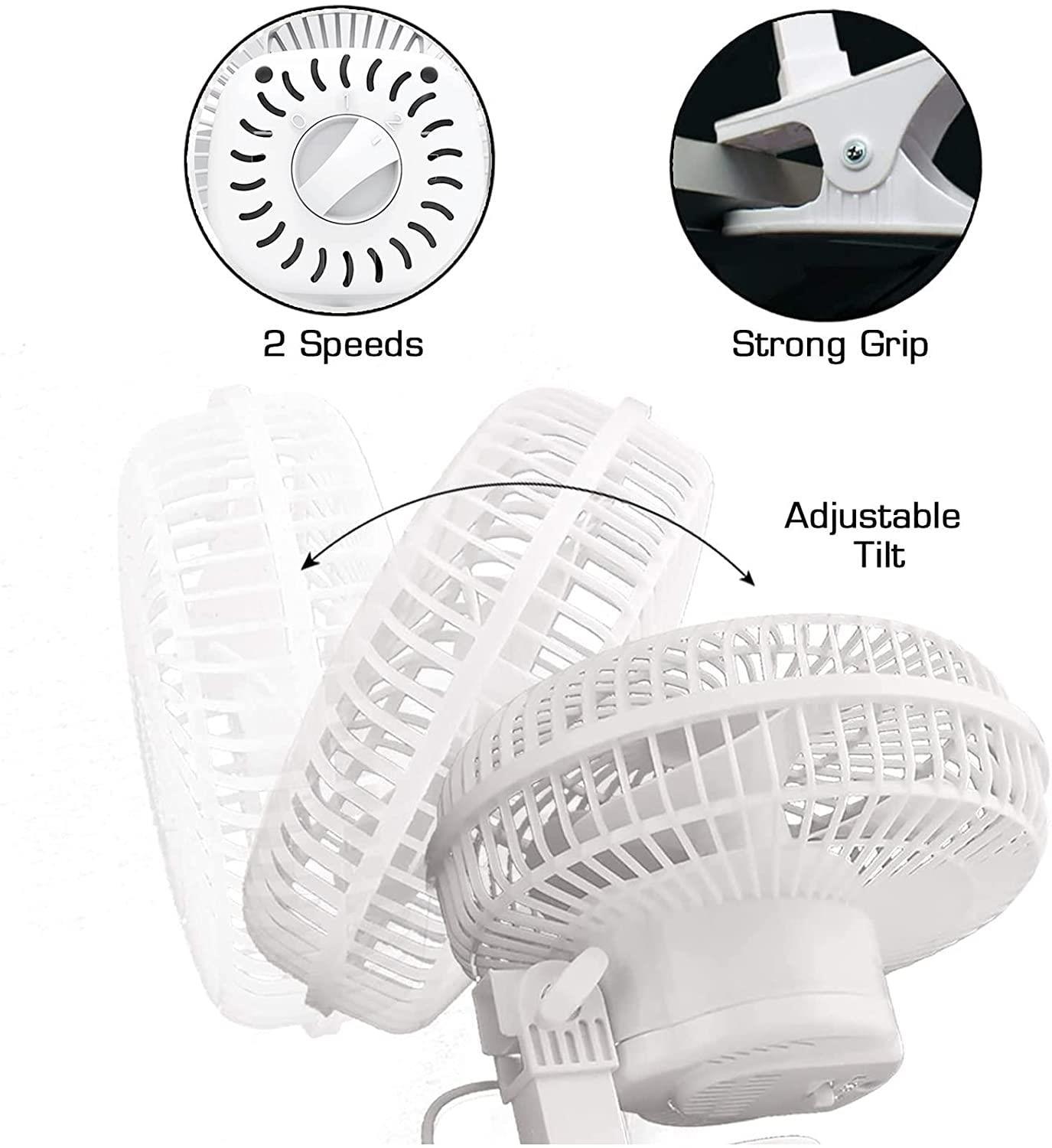 Senelux 6" Clip On Desk Fan- Home Cooling from a Portable, Cool Clip Fan; Clip on Desk Fan - Image 4
